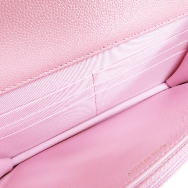 粉紅色 菱格紋 荔枝牛皮 WOC 鏈帶肩背包 金釦【CHANEL 香奈兒】 AP3021-4