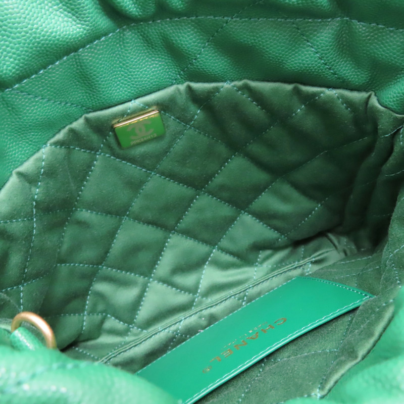 綠色 牛皮 Mini 22 兩用包 金釦【CHANEL 香奈兒】 AS3980-5