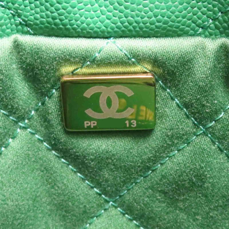 綠色 牛皮 Mini 22 兩用包 金釦【CHANEL 香奈兒】 AS3980-7