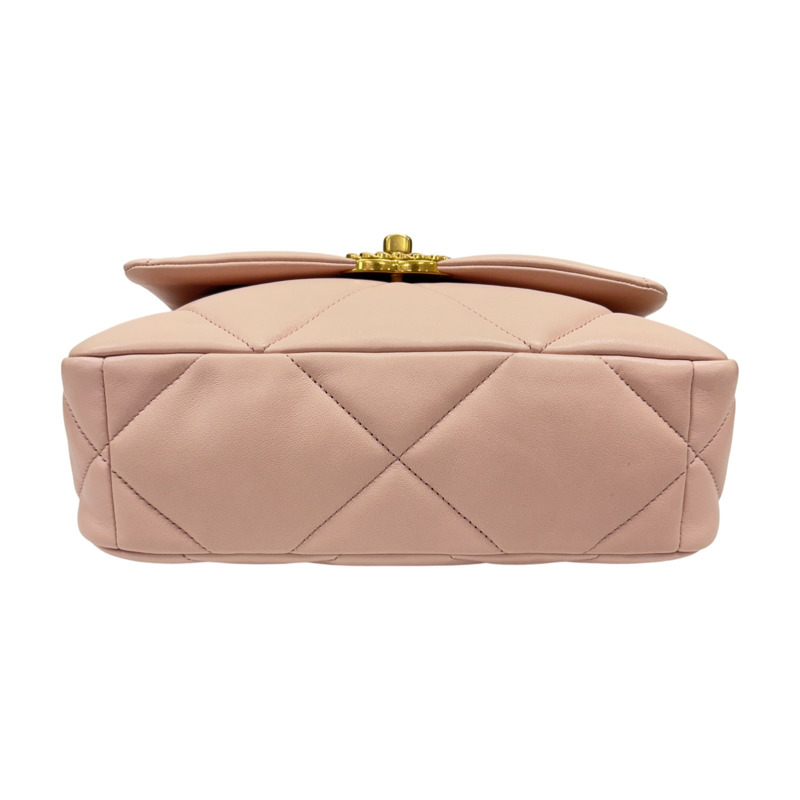 粉紅色 羊皮 19 口蓋包 【CHANEL 香奈兒】 AS1160-3