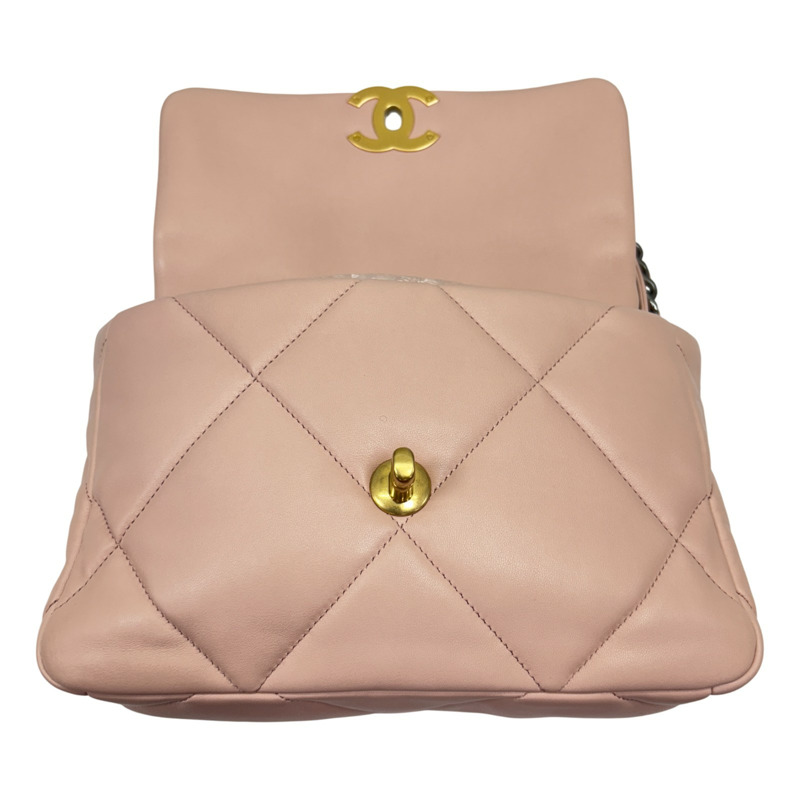 粉紅色 羊皮 19 口蓋包 【CHANEL 香奈兒】 AS1160-4