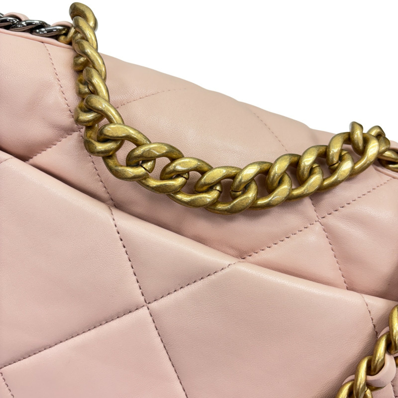 粉紅色 羊皮 19 口蓋包 【CHANEL 香奈兒】 AS1160-9