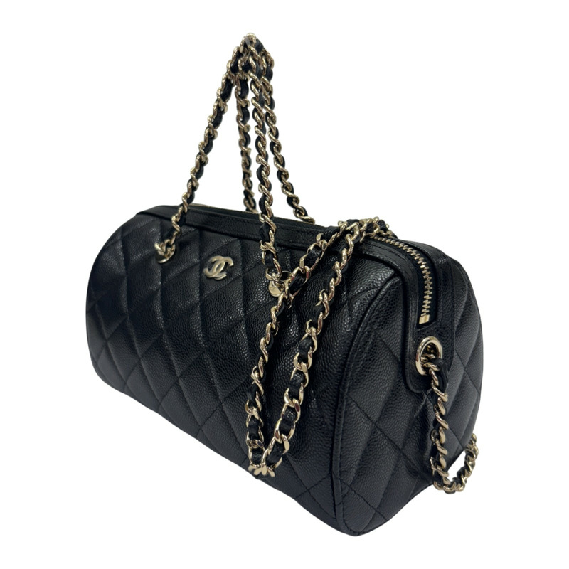 黑色 小牛皮 25P 圓筒包 【CHANEL 香奈兒】 AP4474-1