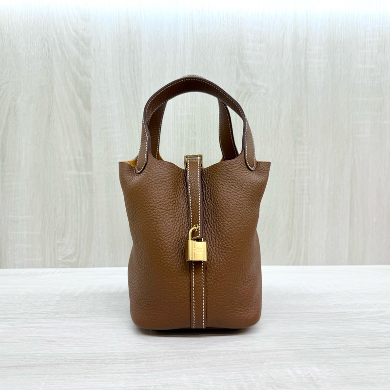 Hermes 37GOLD金棕T/C皮picotin18cm/H056289-1