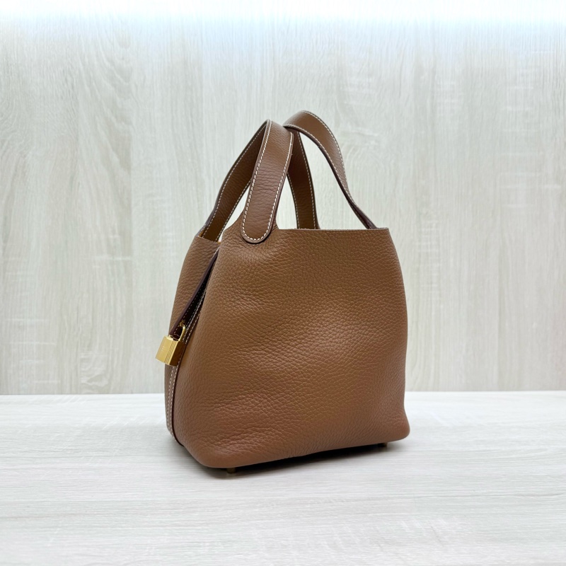 Hermes 37GOLD金棕T/C皮picotin18cm/H056289-3