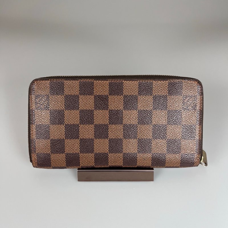 LV N60046  棕 棋盤格ㄇ拉長夾-1
