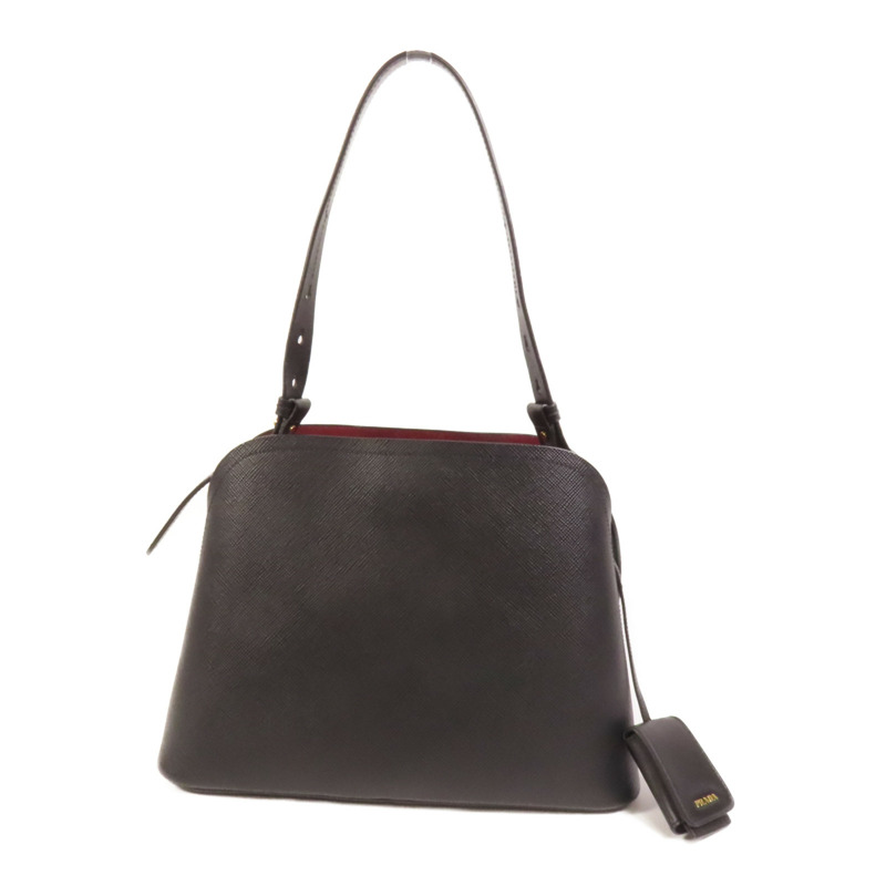 PRADA Saffiano皮革Shoulder Bag金扣手挽肩背兩用袋-1