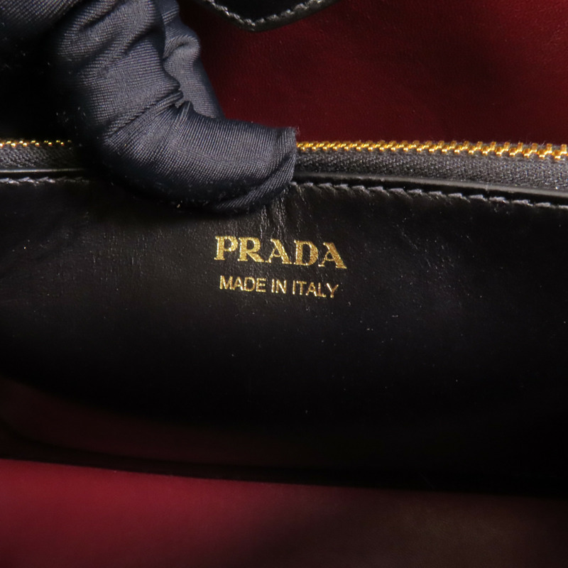 PRADA Saffiano皮革Shoulder Bag金扣手挽肩背兩用袋-9