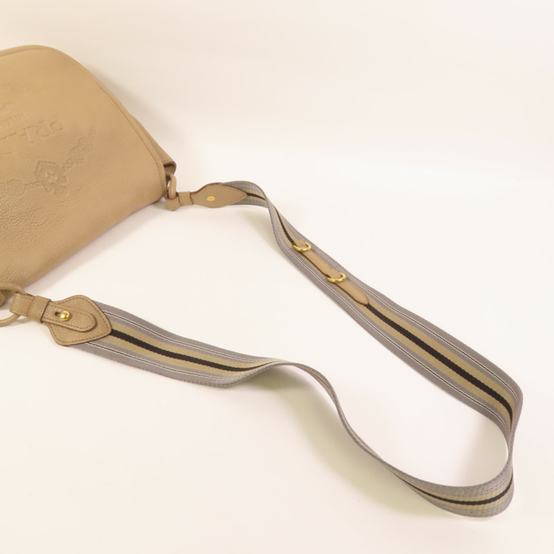 PRADA 牛皮皮革Shoulder Bag金扣肩背袋-4