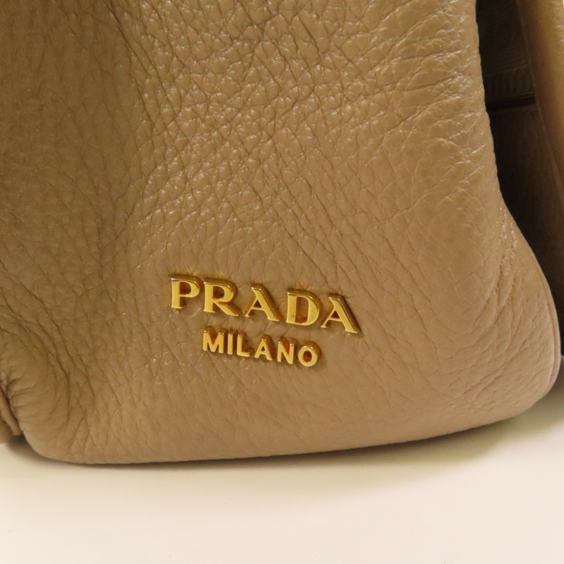 PRADA 牛皮皮革Shoulder Bag金扣肩背袋-6