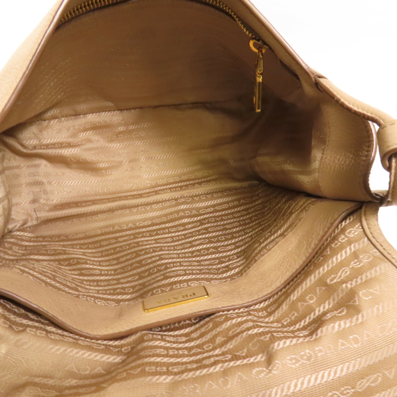 PRADA 牛皮皮革Shoulder Bag金扣肩背袋-7