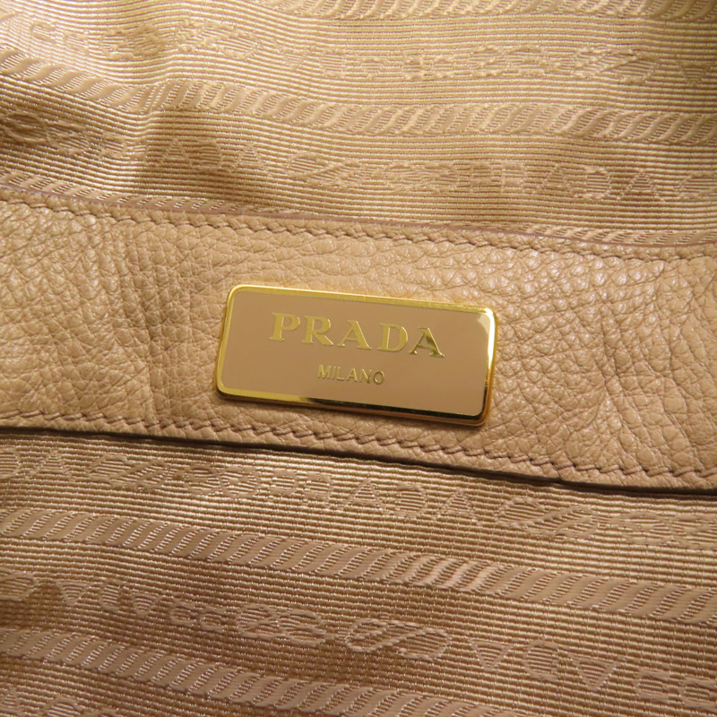 PRADA 牛皮皮革Shoulder Bag金扣肩背袋-8