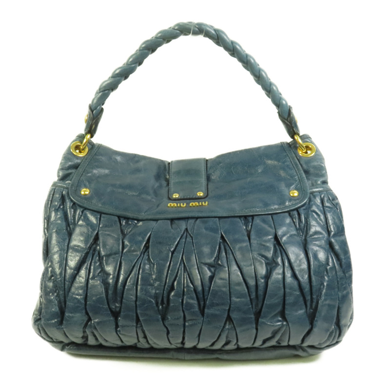 Miu Miu 牛皮皮革2 Way Shoulder金扣手挽肩背兩用袋-1