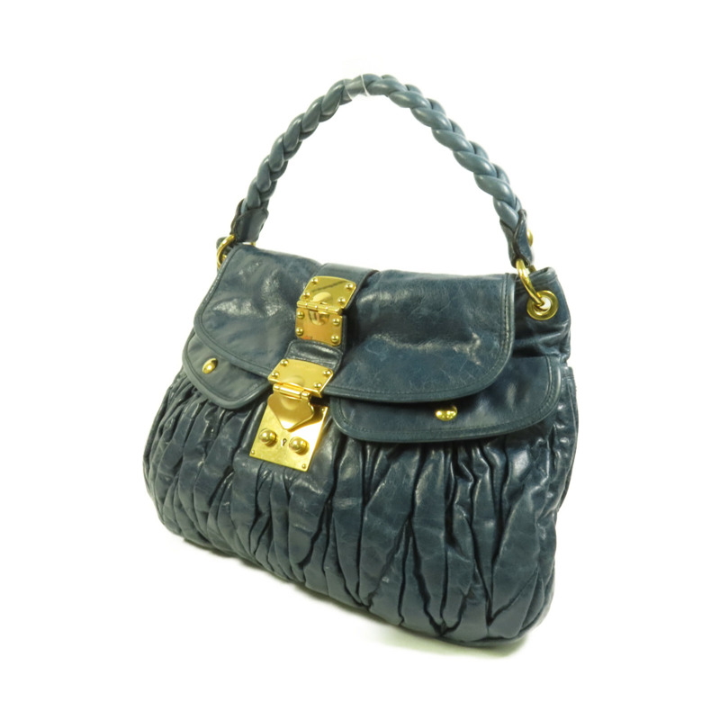 Miu Miu 牛皮皮革2 Way Shoulder金扣手挽肩背兩用袋-2