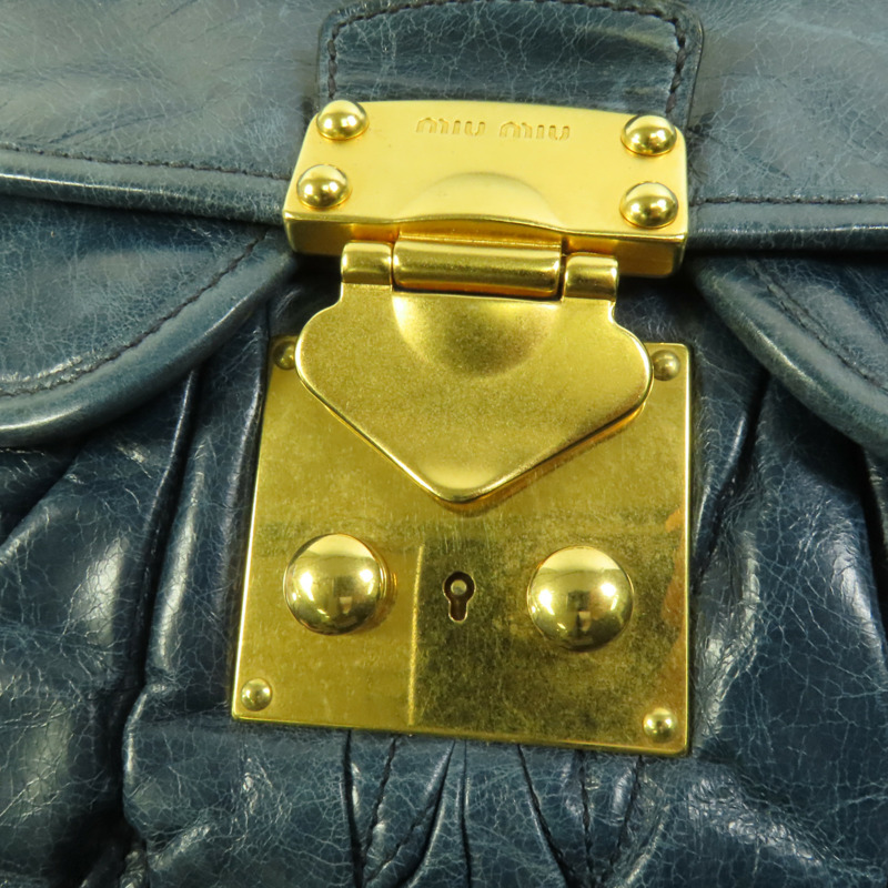 Miu Miu 牛皮皮革2 Way Shoulder金扣手挽肩背兩用袋-6