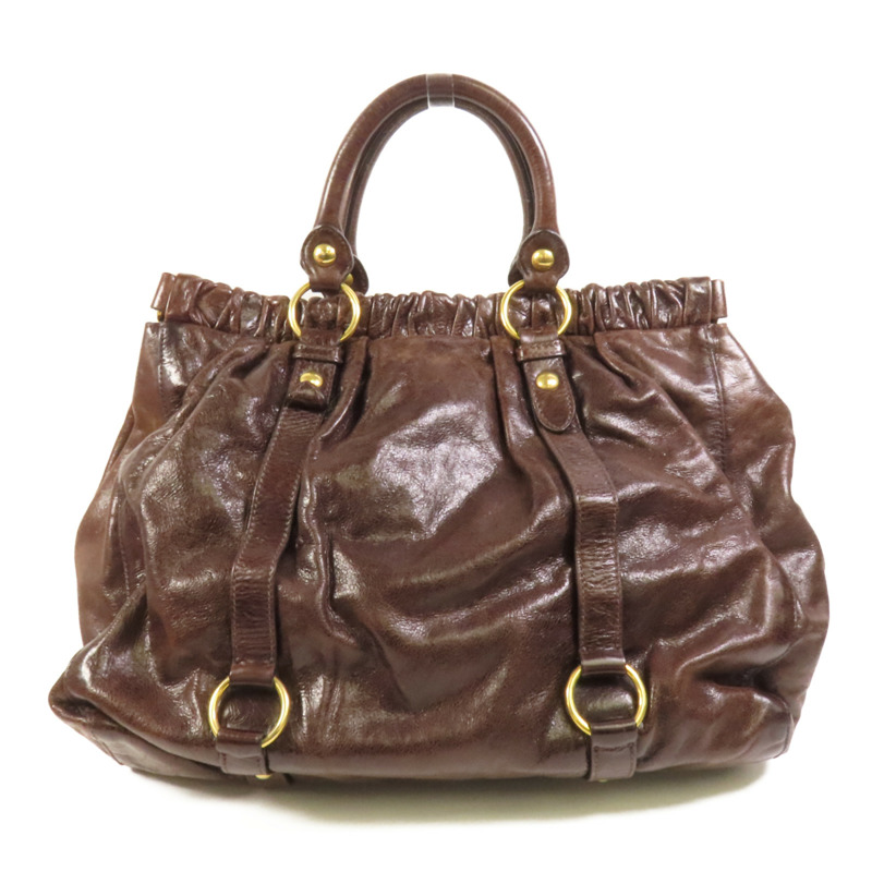 Miu Miu 牛皮皮革Vitello Lux金扣手挽袋-1