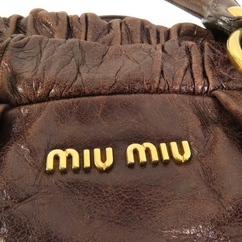 Miu Miu 牛皮皮革Vitello Lux金扣手挽袋-6