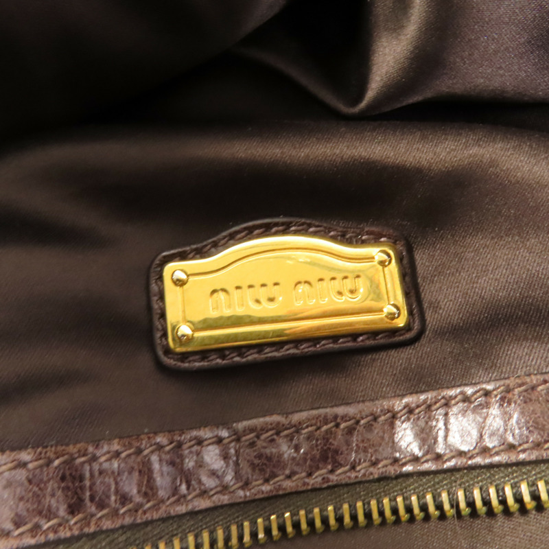 Miu Miu 牛皮皮革Vitello Lux金扣手挽袋-8