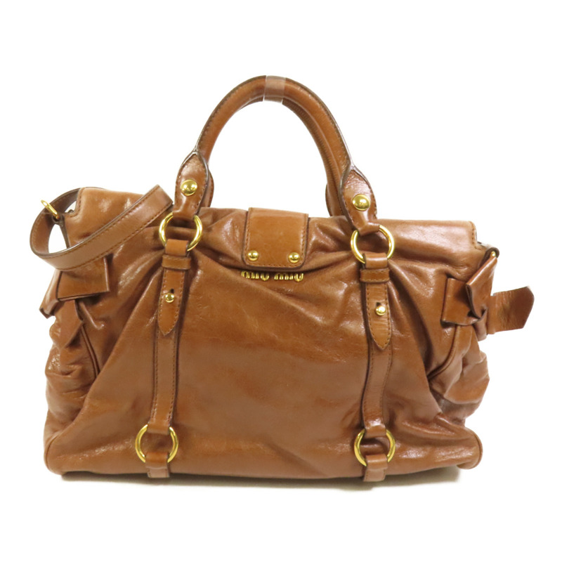 Miu Miu 牛皮皮革2 Way Shoulder金扣手挽肩背兩用袋-1