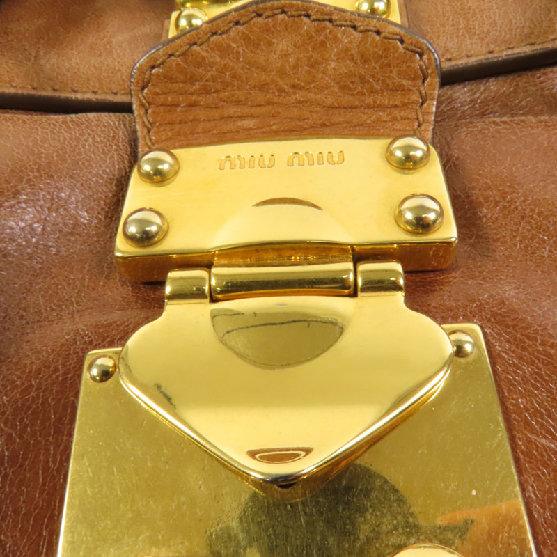 Miu Miu 牛皮皮革2 Way Shoulder金扣手挽肩背兩用袋-6