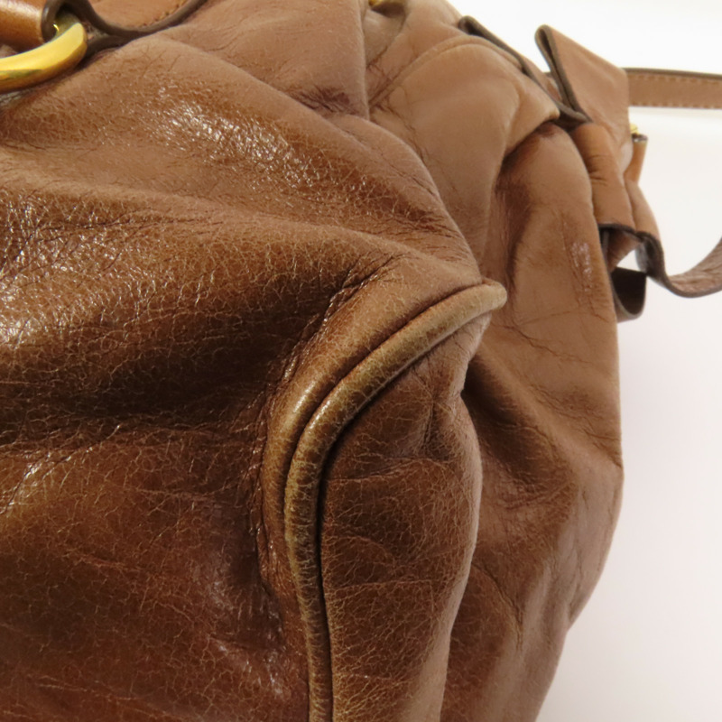 Miu Miu 牛皮皮革2 Way Shoulder金扣手挽肩背兩用袋-14