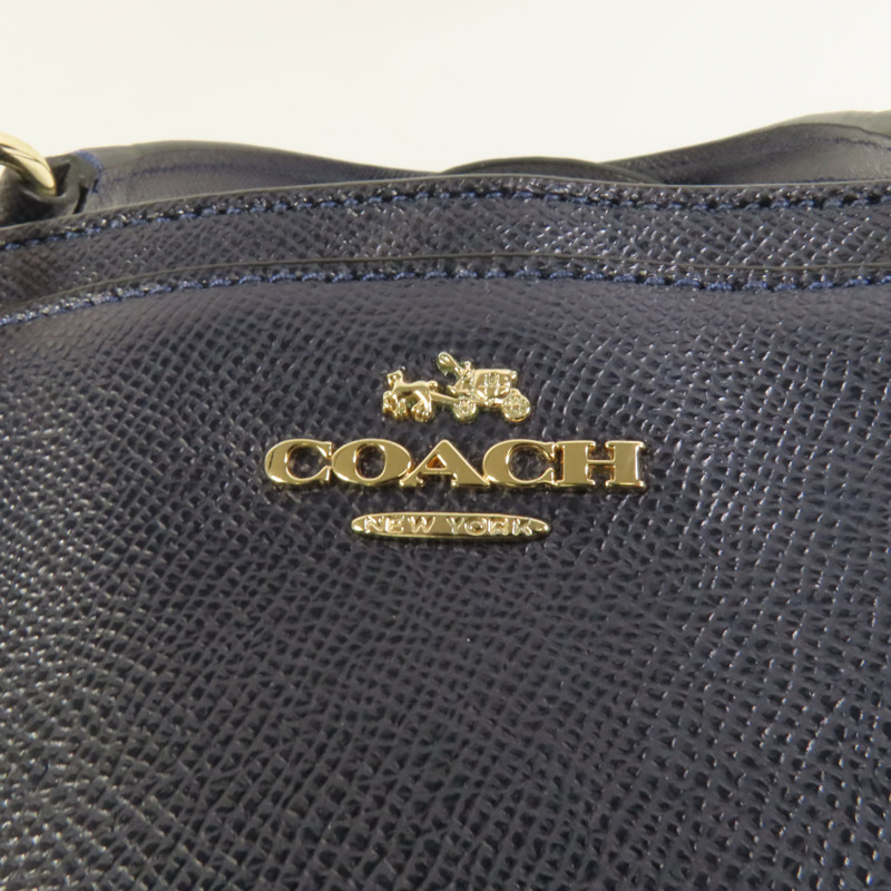 COACH 牛皮皮革2 Way Shoulder金扣手挽肩背兩用袋-7