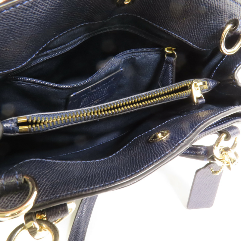 COACH 牛皮皮革2 Way Shoulder金扣手挽肩背兩用袋-8