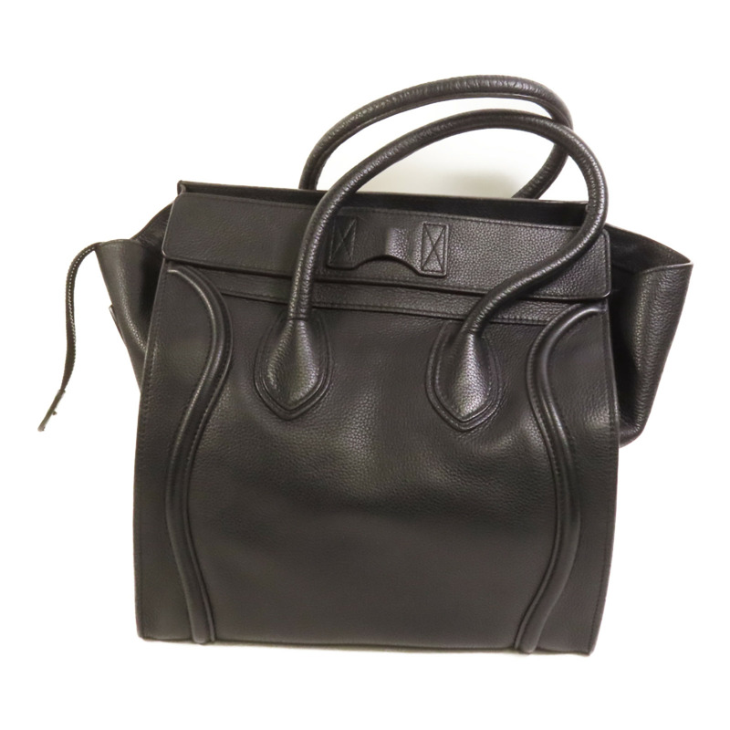 CELINE 牛皮皮革Mini Luggage銀扣手挽袋-1