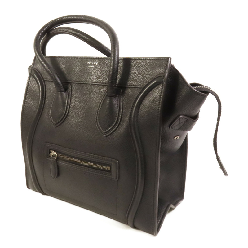 CELINE 牛皮皮革Mini Luggage銀扣手挽袋-2