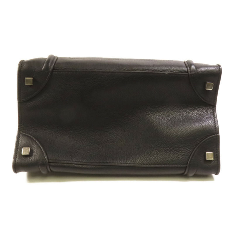 CELINE 牛皮皮革Mini Luggage銀扣手挽袋-3