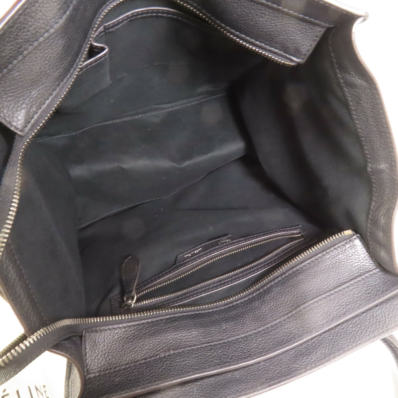 CELINE 牛皮皮革Mini Luggage銀扣手挽袋-5
