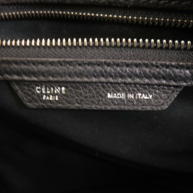CELINE 牛皮皮革Mini Luggage銀扣手挽袋-7