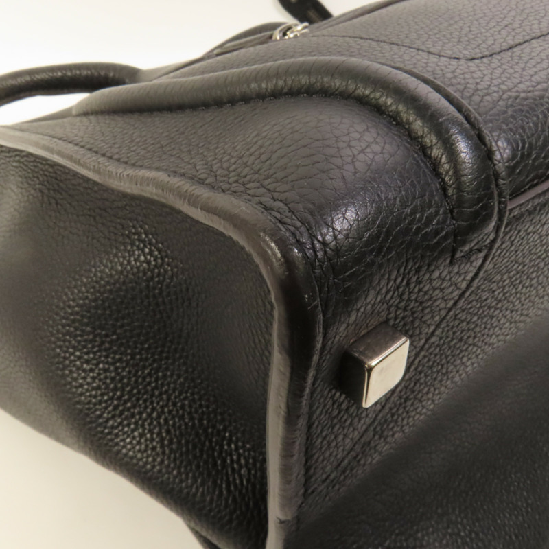 CELINE 牛皮皮革Mini Luggage銀扣手挽袋-10