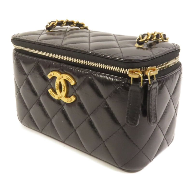 CHANEL 牛皮皮革Vanity Case金扣鏈帶肩背袋-2
