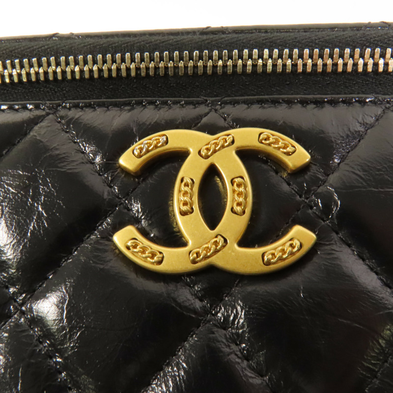 CHANEL 牛皮皮革Vanity Case金扣鏈帶肩背袋-5