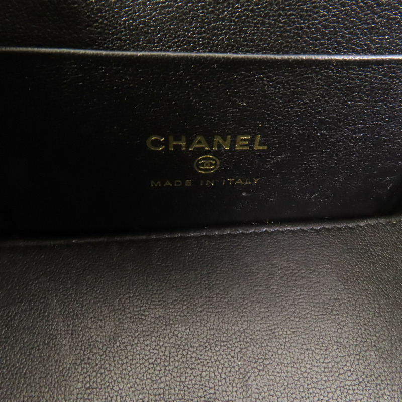 CHANEL 牛皮皮革Vanity Case金扣鏈帶肩背袋-7