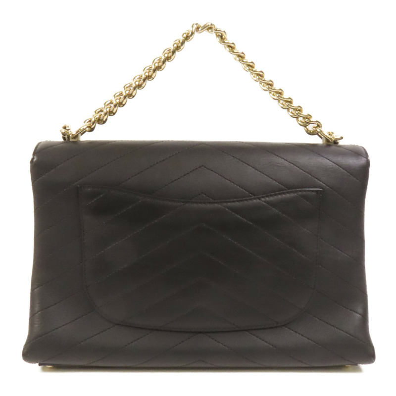 CHANEL 牛皮皮革Chain Shoulder金扣手挽肩背兩用袋-1