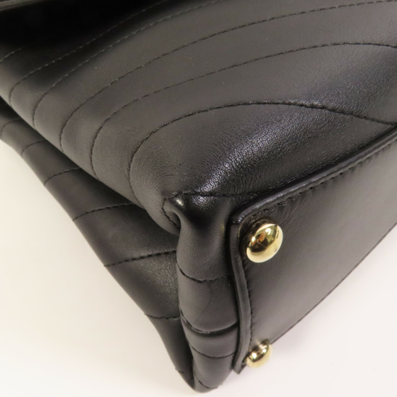 CHANEL 牛皮皮革Chain Shoulder金扣手挽肩背兩用袋-10