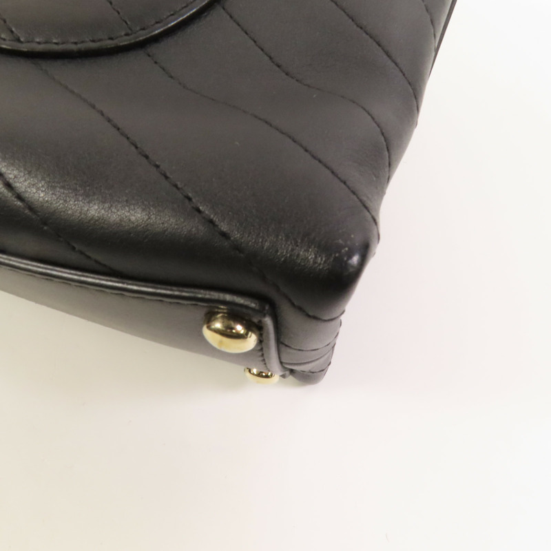 CHANEL 牛皮皮革Chain Shoulder金扣手挽肩背兩用袋-12