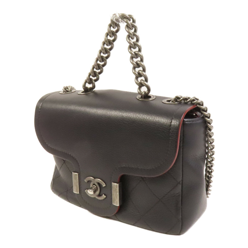 CHANEL 牛皮皮革2 Way Shoulder銀扣手挽肩背兩用袋-2
