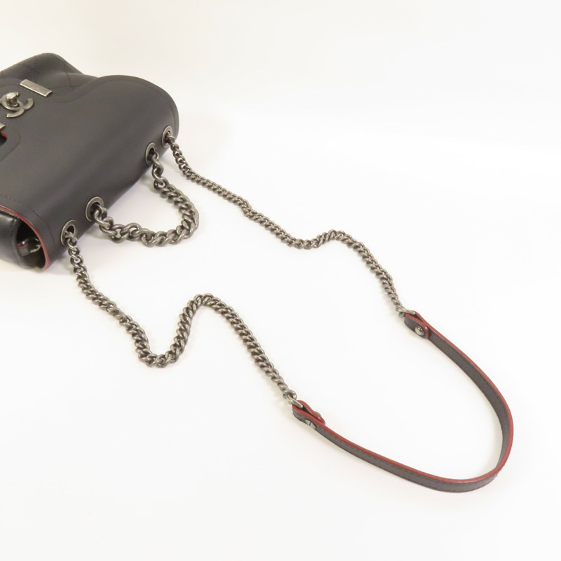 CHANEL 牛皮皮革2 Way Shoulder銀扣手挽肩背兩用袋-4