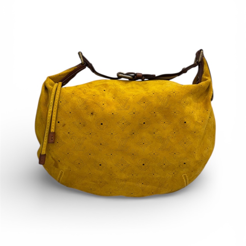 「特價出清」Louis Vuitton麂皮鏤空腋下包 vintage 中古 二手 肩背包 側背包 手提包-9