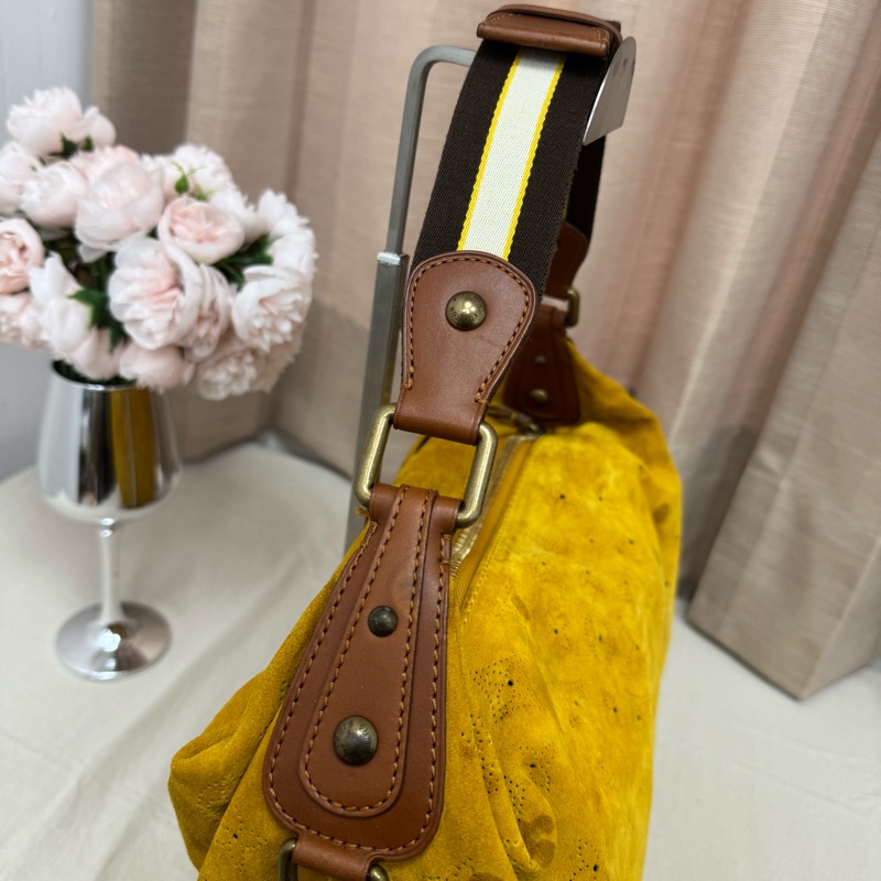 「特價出清」Louis Vuitton麂皮鏤空腋下包 vintage 中古 二手 肩背包 側背包 手提包-14