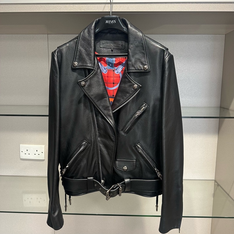 Chrome Hearts 克罗心黑色皮衣爱马仕内衬-0