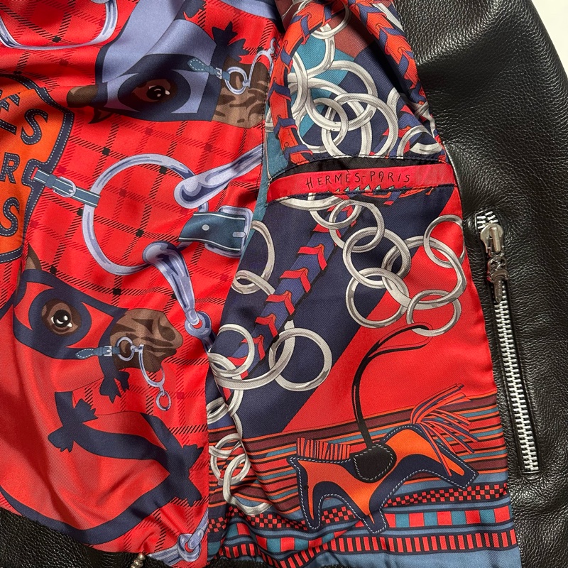 Chrome Hearts 克罗心黑色皮衣爱马仕内衬-4