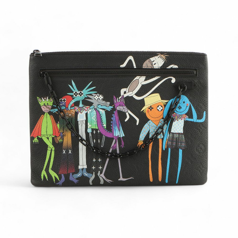 【包稅】LOUIS VUITTON M80147 Taurillon Virgil Abloh Zoom With Friends 限量版鏈條手拿包/-0