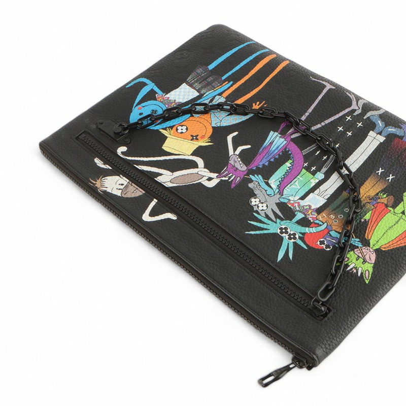 【包稅】LOUIS VUITTON M80147 Taurillon Virgil Abloh Zoom With Friends 限量版鏈條手拿包/-3