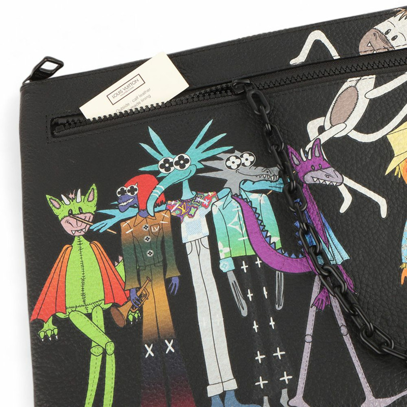 【包稅】LOUIS VUITTON M80147 Taurillon Virgil Abloh Zoom With Friends 限量版鏈條手拿包/-7