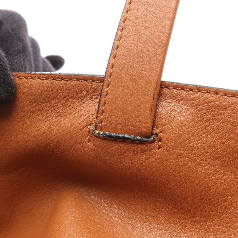 LOEWE EAST WEST SHOPPER SMALL 手提包 308.20.K86 皮革 棕色 二手 女士-11