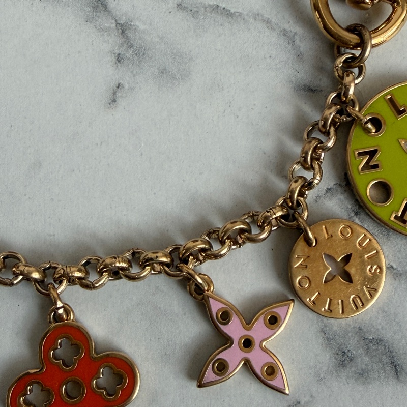 lv花卉彩色掛飾金屬鏈💙-5